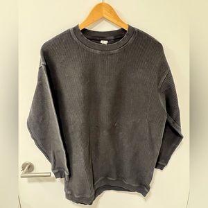 Ribbed crew neck sweatshirt